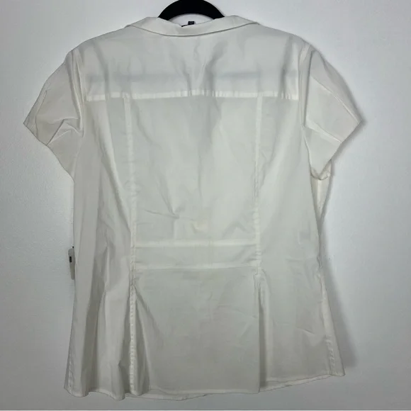 Anne Klein NWT Button Front Blouse Stretch Ivory Professional Office Size 16 - Picture 6 of 8